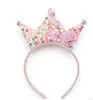 Tiara de Cabelo Infantil Mais Vendida na Fronteira, Grampos de Cabelo com Lantejoulas, Acessórios de Cabelo de Coroa Colorida para Festa de Aniversário, Acessórios Fofos para Bebê, Tiaras