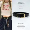 Nova Cinto de Couro Estilo Ins para Mulheres, Combinação de Verão com Jeans e Ternos, Cinto Dourado Personalizado e Fashionável com Fivela de Pino Lady