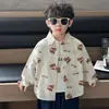 Chaqueta Camisa de Oso para Niños Primavera y Otoño 2026 Nuevo Estilo Coreano Camisa Elegante y Genial para Niños Pequeños