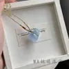Collar Colgante de Calabaza con Piedra Ojo de Gato de Colores Cadena para Clavícula de Calabaza Rosa Regalo para Amigas Colgante de Buena Suerte