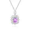 Venta Caliente en Xiaohongshu Collar de Plata S925 para Todo el Cuerpo Piedra de Cristal Natural Forma de Cubo de Azúcar Acabado Cepillado Colgante de Lujo Ligero