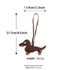 Huinming Accesorios Serie Miu Colgante para Bolso Piel Sintética Perro Salchicha Peluche Llavero de Gama Alta Pequeño Regalo Recuerdo de Fiesta
