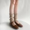Novedad Primavera y Verano 2024 Cubre Medias Finas Tipo Flip para Mujer Color Caramelo Simple Retro Cubre Piernas Color Sólido Joker Cubre Botas