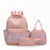 Nova Mochila Xadrez de Grande Capacidade Estilo Coreano para Alunos do Ensino Fundamental II e Médio, Mochila Escolar, Estilo Harajuku, Mochila para Viagem Curta