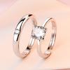 Anel de casal transfronteiriço Um par de coroa Zircon Anel de abertura de casamento simulação anel de diamante Temperamento de moda simples para homens e mulheres