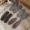 Presilhas BB ovais e retangulares com bolinhas, simples e fofas, para outono e inverno, presilhas de franja doces de nicho, presilhas de franja, presilhas laterais, acessórios de cabelo