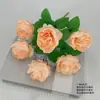 Flor Artificial Única, Flor Rosa Falsa, Flor Seca Decorativa, Flor de Seda, Flor de Tecido, Flor de Plástico, Flor para Decoração de Ambiente, Pequeno Buquê