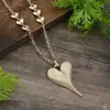 Collar Largo con Colgante Irregular de Amor Nuevo Cepillado Transfronterizo para Mujer, Simple, de Alta Gama, en Forma de Corazón, Versátil, al por Mayor