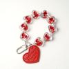 Llavero colgante de pulsera de amor creativo, llavero con letras de corazón de moda, accesorios de cuero transparentes, lindos accesorios para mochila escolar