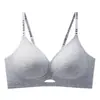 Sujetador Inalámbrico Suave Push-up y Anticaída para Mujeres con Senos Pequeños, Sin Copas Vacías, Realza el Escote, Reduce los Bultos Laterales, Sujetador sin Costuras