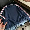 Camiseta de manga larga para niño de algodón puro con bloques de color, camiseta básica de primavera y otoño, nuevo top raglán elegante y versátil para niños mayores