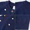 Ropa para Niños Cuello Redondo Cardigan de Punto de Bolas Colorido Suéter Abrigo de Algodón para Niñas Cardigan de Punto de Bolas Colorido Hecho a Mano al por Mayor