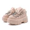 Zapatos de Plataforma Metálica de Suela Gruesa Transfronterizos de Otoño e Invierno, Zapatos Punk de Estilo Callejero que Aumentan la Altura, Zapatos de Caña Alta con Suela de Tanque, Botas para Mujer, Suministro Directo de Fábrica