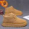 Botas de nieve para hombre, forradas y engrosadas para el invierno, versátiles y modernas, calzado para deportes al aire libre, zapatos casuales para hombre