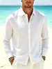 Camisa masculina europeia transfronteiriça de quatro vias stretch, para trabalho e deslocamento, fina, para rua, praia, imprimível, bordada