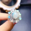 Anillo Popular de Ópalo Blanco Natural al por Mayor de Fábrica Plata S925 Incrustado Piedra Principal 8*10 Joyería de Lujo Venta Directa de Fábrica