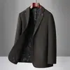 Terno Casual Masculino Forrado com Penas Lã Mistura de Acetato Outono Inverno Novo Negócios Slim Fit Tamanho Grande Terno Masculino