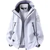 Forro de forro polar compuesto Olyron de grafeno, cremallera impermeable, insignia intercambiable, chaqueta con capucha tres en uno