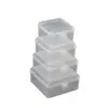 Caja de Plástico Transparente de Polipropileno para Almacenamiento Cuadrada, Caja Cuadrada Pequeña con Tapa, Caja de Almacenamiento Elevada, Caja de Empaque Transparente Pequeña, Caja de Plástico