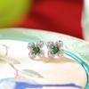 Yuebao Jewelry S925 Prata Esterlina Banhado A Ouro Jade Retro Elegante Osmanthus Brincos De Contas Redondas Estilo Nacional Flor Brincos Brancos