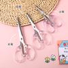 Tijeras pequeñas transparentes de acero inoxidable con diseño de corazón para niña, hechas a mano, para oficina y estudiantes