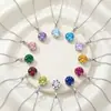 Popular en Europa y América, collar de acero inoxidable 316 con circonita multicolor, superventas en transmisiones en vivo, cadena para la clavícula con colgante de cuatro garras, venta al por mayor transfronteriza