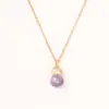 Collar Colgante de Zirconia con Forma de Calabaza Estilo Chino con Gota de Aceite, Cadena para Clavícula, Pendientes Estilo Diosa