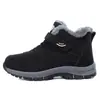 Sapatos de inverno masculinos de algodão transfronteiriços, forrados com fleece e espessados, com sola macia, design antiderrapante e ajuste confortável, adequados para uso por idosos