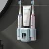 Soporte Eléctrico para Cepillos de Dientes para Parejas Colgador de Cepillos de Dientes Perezoso Automático Dispensador de Pasta de Dientes Montado en la Pared para Inodoro Soporte para Pasta de Dientes sin Perforación