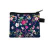 Monedero floral para mujer, tarjetero portátil, monedero, llavero, tarjetero, pequeño cuadrado