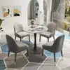 Mesa de Pizarra para Negociación y Recepción, Mesa Redonda Pequeña con Cuatro Sillas, Área de Sala de Hotel, Mesa y Sillas para Salón de Belleza, Mesa de Comedor de Pizarra