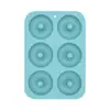 Molde para Donas con 6 Cavidades, Fácil de Desmoldar, Silicona de Grado Alimenticio, Molde Redondo Hueco para Pasteles, Herramientas de Repostería Transfronterizas