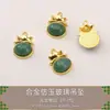 Colgante de Vidrio Imitación Jade Aleación Calabaza Auspiciosa para la Fortuna y la Paz Accesorios Hechos a Mano DIY Joyería al por Mayor Materiales y Componentes