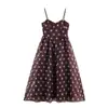 Ropa de Mujer Transfronteriza 2026 Verano Nuevo Estilo Moda Europea y Americana Versátil Vestido de Tirantes Retro de Lunares