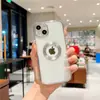 Para iPhone 13 Pro Max Borde Recto Galvanizado Funda de Teléfono Apple Color Sólido Transparente Cubierta Completa Anti-Caídas Funda Protectora