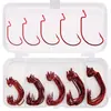 Set de 51 Anzuelos de Manivela Níquel Rojo Rig Texas Acero de Alto Carbono Anzuelos de Pesca Anzuelos de Pesca Transfronterizos Weihai Equipo de Pesca
