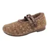 Invierno Nuevo Estilo Suela Pequeña Delgada Cómodos Zapatos de Algodón para Mujer Más Terciopelo Engrosados Cómodos Zapatos para Mamá Modernos Versátiles Mocasines de Suela Plana