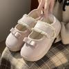 Nuevas Pantuflas de Algodón 2025 para Mujer, Estilo Mary Jane Cerradas para Invierno, Suela Gruesa, Antideslizantes, Cómodas, Estilo Japonés, Adecuadas para Uso en Exteriores en Otoño e Invierno
