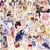 50 pegatinas de belleza sexy, pegatinas de anime para coche, tableta y coche.