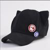 Nuevo Sombrero de Terciopelo para Mujer Otoño e Invierno Asuka Negro Ala Ancha Insignia de Orejas de Gato Neon Genesis Evangelion