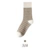 Calcetines de mujer de otoño e invierno hasta media pantorrilla, populares calcetines de exterior de red roja, medias de algodón de pelo alto a rayas, primavera y otoño, estilo japonés Zhuji