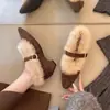 Zapatos de Mujer Estilo Old Money Retro con Cuña de Piel y Gamuza 2026 Otoño/Invierno Nueva Versión Coreana con Hebilla Zapatos de Cuero para el Trabajo