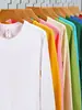 220g algodão manga comprida gola redonda T-Shirt atacado masculino interior branco T-shirt inferior camisa impressa logotipo ao vivo fornecimento ao vivo