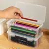 Caja de Almacenamiento para Material Escolar de Estudiante Caja de Almacenamiento Transparente Multifuncional para Escritorio Gran Capacidad Caja para Fideos y Pan