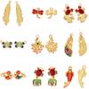 Colgante de jade con incrustaciones de oro antiguo, color dorado, resina de protección ambiental, animal, pez, pájaro, gota de aceite, accesorios DIY tejidos a mano en stock
