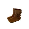 Botas Vaqueras Occidentales para Mujer Gu Yun 2026 Nuevas Otoño Hebilla de Cinturón Retro Aumento Interno de Altura Botines Adelgazantes