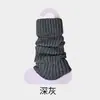 Polainas de punto blanco estilo JK para niñas, cubrepiernas de otoño e invierno, calcetines altos ajustados con puño y raya vertical Y2K de Zhuji