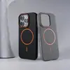 Adequado para Capa de Celular Iphone17Promax, Capa Magnética de PC Fosco com Textura de Pele, Capa Protetora Anti-Queda com Bloqueio de Cor para Apple 15, 16