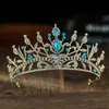 Tiara de noiva estilo europeu com strass, acessório para vestido de noiva, coroa de cabelo para festa de aniversário e cerimônia de maioridade