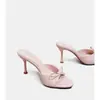 Pantuflas con Lazo para Viajes Diarios y Uso al Aire Libre, Nuevas Sandalias Elegantes de Tacón Alto Estilo Francés para Mujer, 2026 Talla Grande Abiertas Versátiles